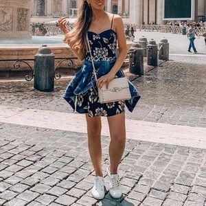 Floral Mini Dress w/structured top